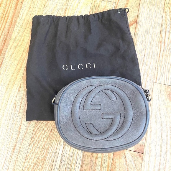 GUCCI Classic Taupe Crossbody Logo - Picture 3 of 9